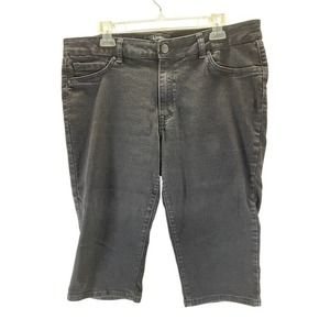 D Jeans Cropped Size 18W Black 5 pockets Cotton Blend